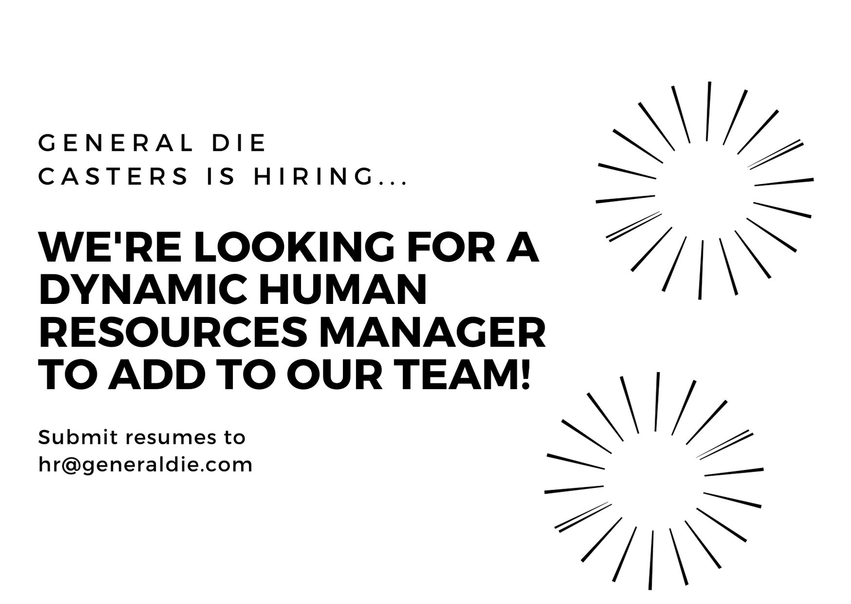 General Die Casters Seeking Human Resources Manager